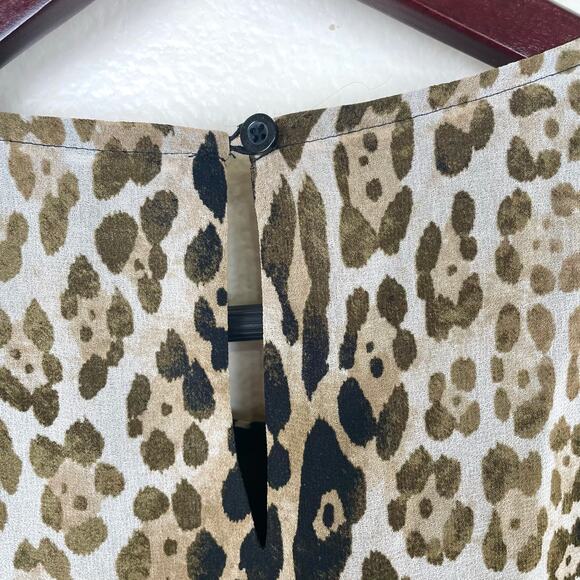 Calvin Klein Womens Dress Sz S 70s Mod Shift Leopard Go Go Boho Hippie Classic - Picture 5 of 9